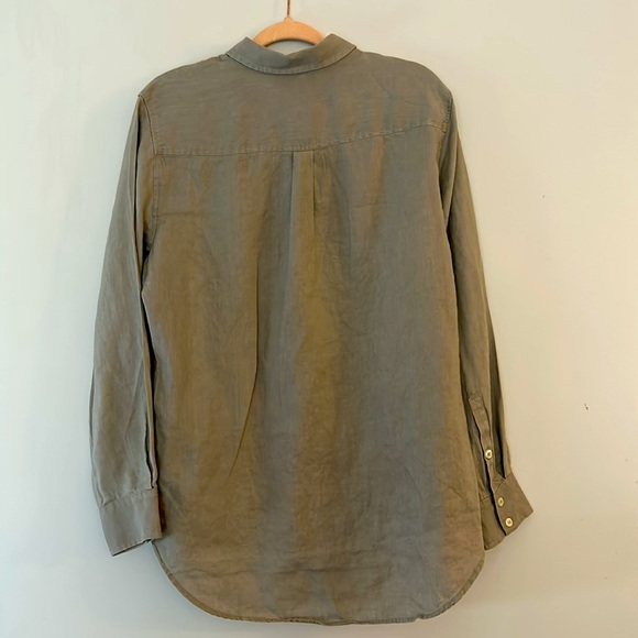 Lord &Taylor Linen Tan long Sleeves blouse - Picture 3 of 9